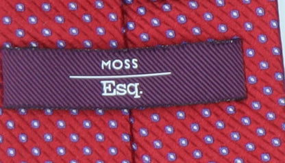Moss Esq. Men's Red Silk Slim Tie Geometric Pattern