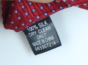 Moss Esq. Men's Red Silk Slim Tie Geometric Pattern