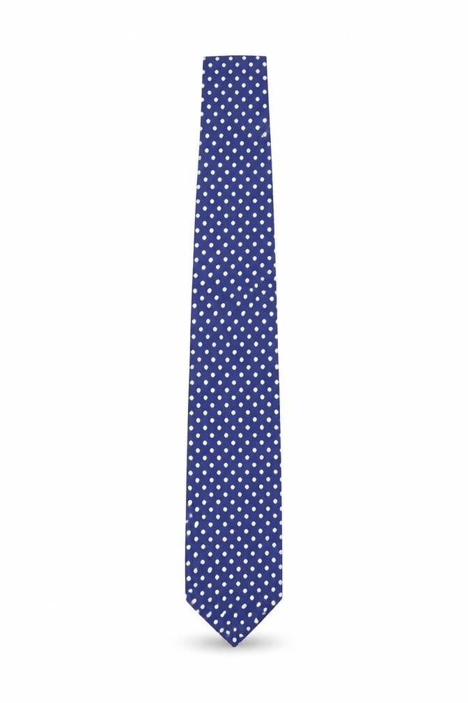 Mens Michelsons Blue Polka Dot 100% Polyester  Tie
