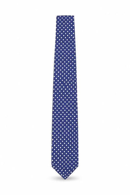 Mens Michelsons Blue Polka Dot 100% Polyester  Tie