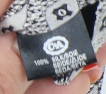 Mens Angelo Litrico Grey Geometric 100% Silk  Tie