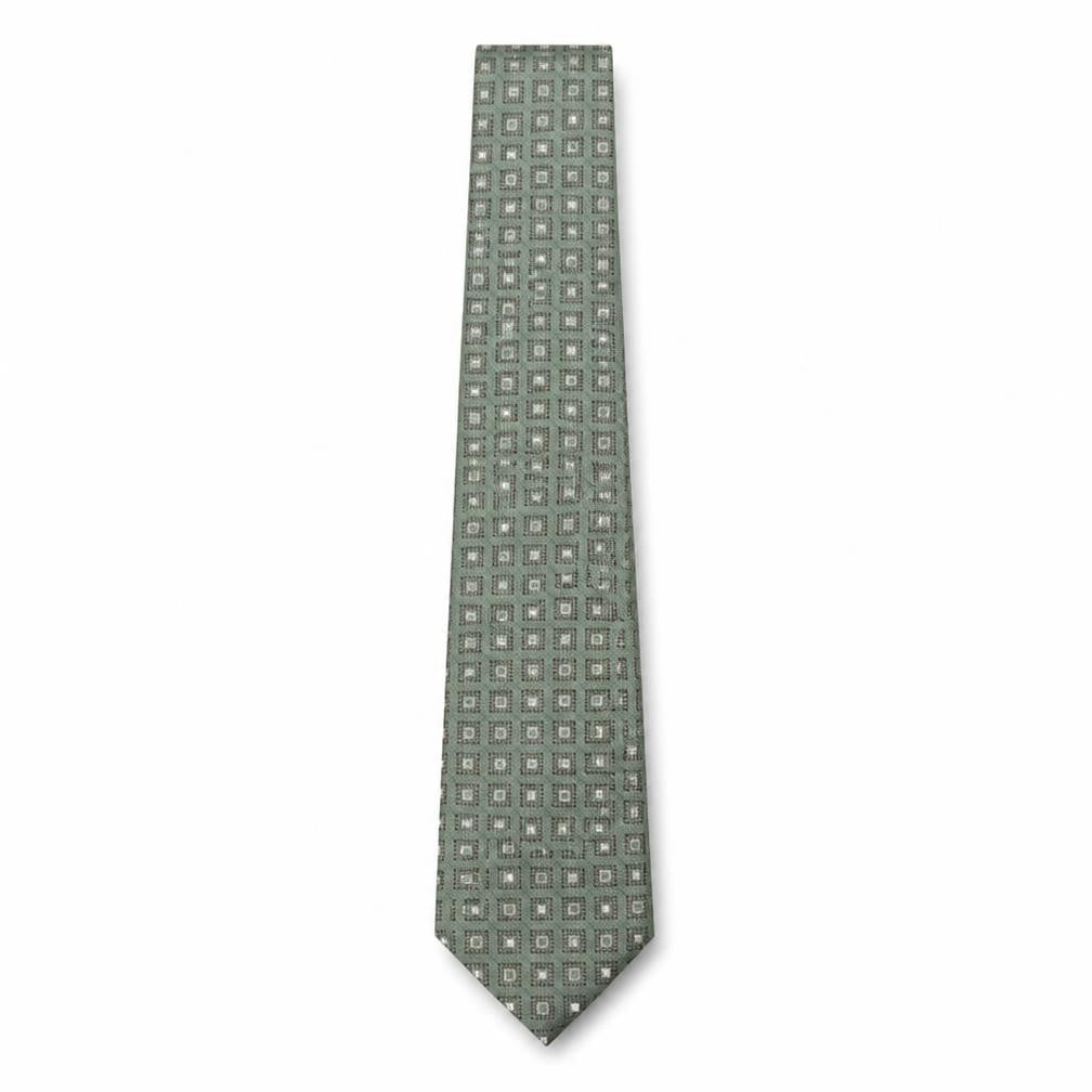 Mens Michelsons of London Green Geometric 100% Silk  Tie