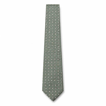 Mens Michelsons of London Green Geometric 100% Silk  Tie