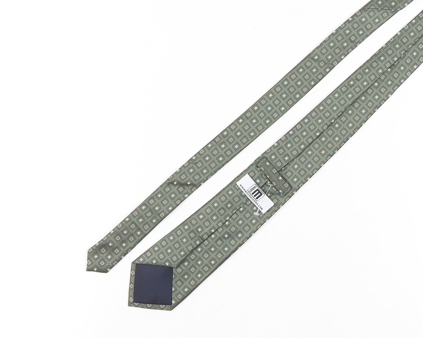 Michelsons Men's Green Geometric Silk Tie