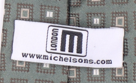 Michelsons Men's Green Geometric Silk Tie