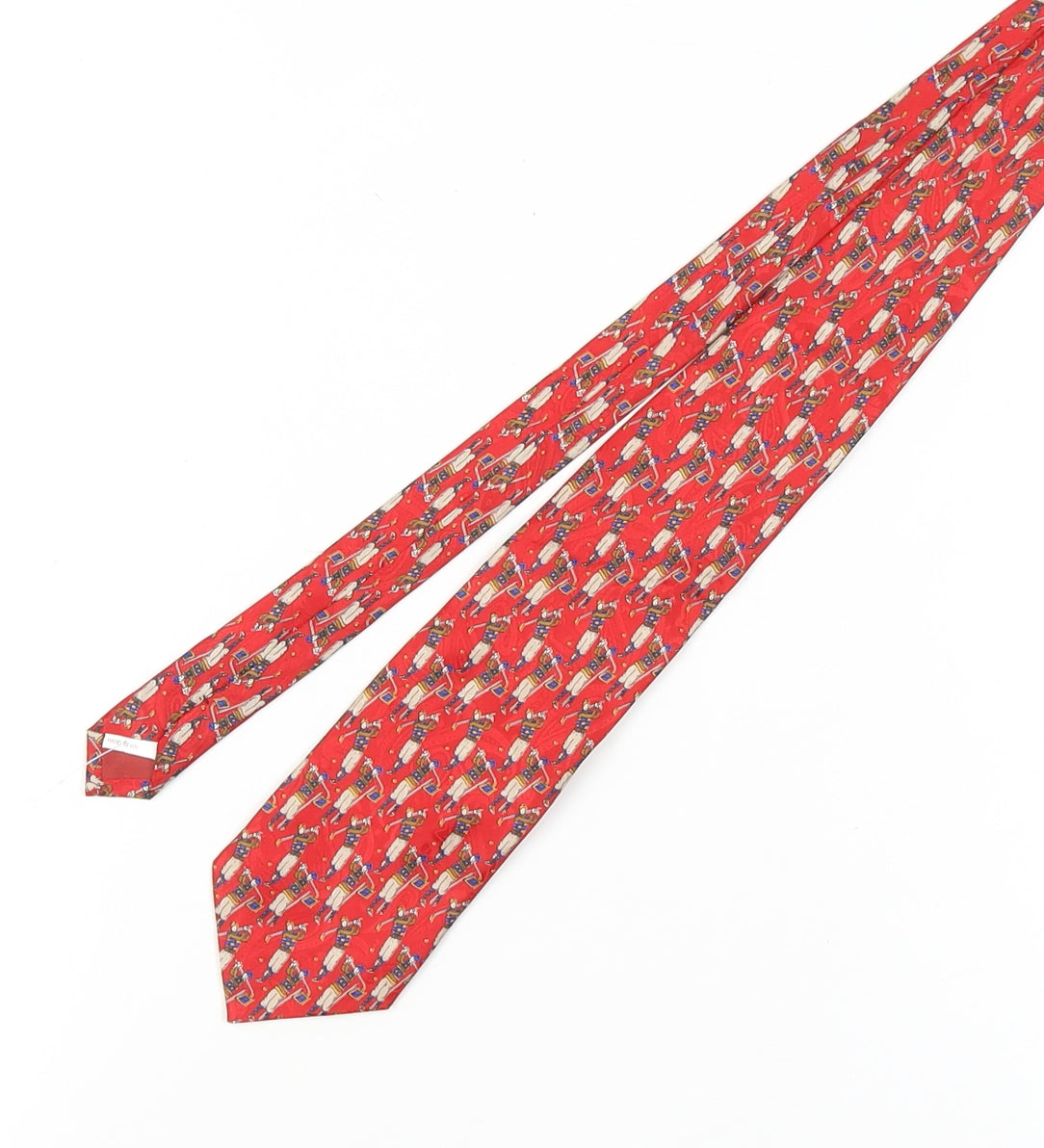 Threads of Silk Men's Red Silk Polo Theme Tie