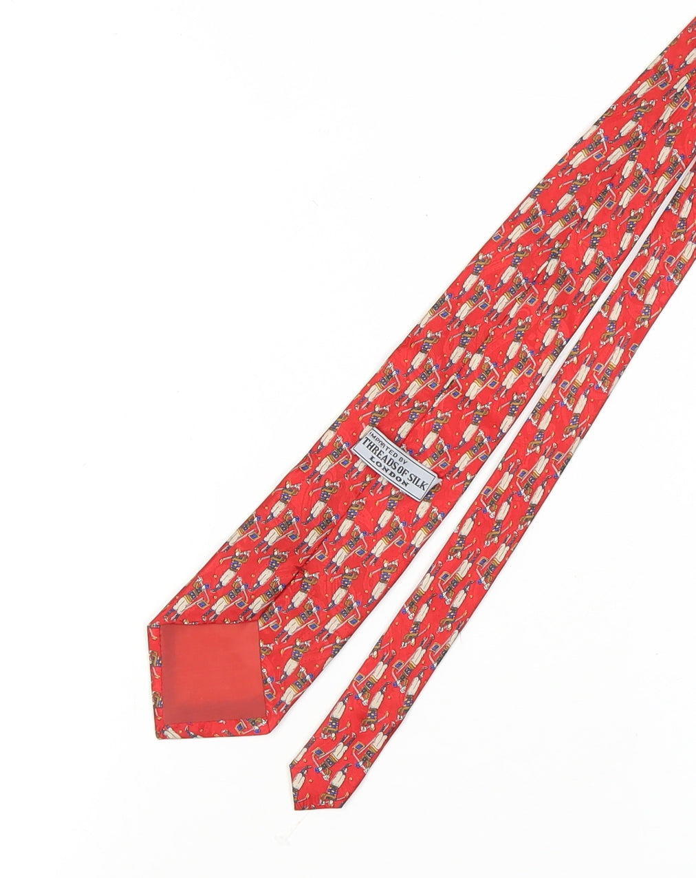 Threads of Silk Men's Red Silk Polo Theme Tie