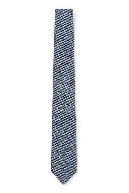 D'Alembic Men's Blue Silk Geometric Tie