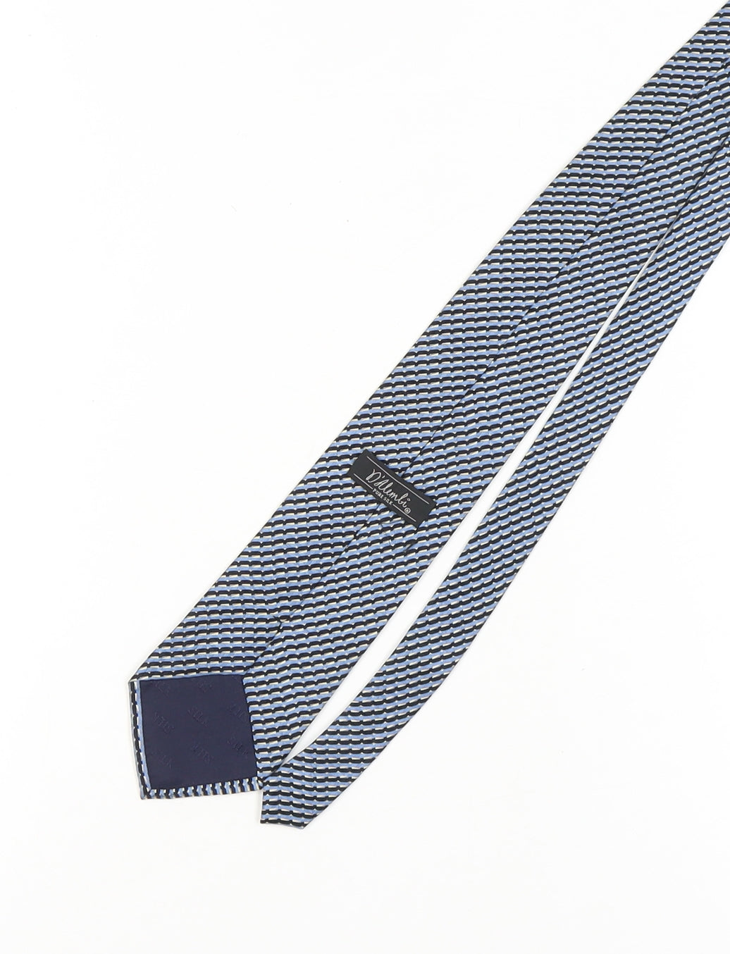 D'Alembic Men's Blue Silk Geometric Tie