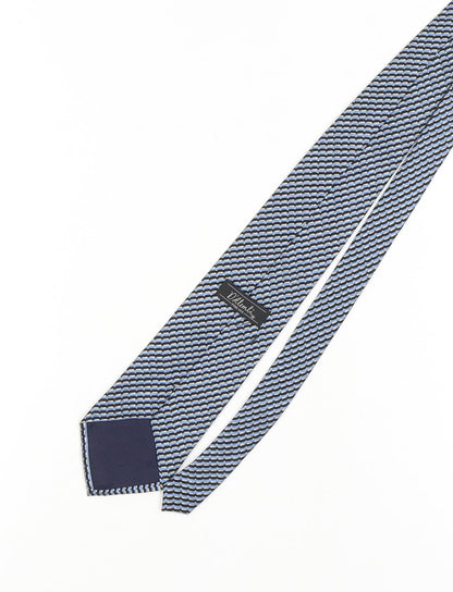 D'Alembic Men's Blue Silk Geometric Tie