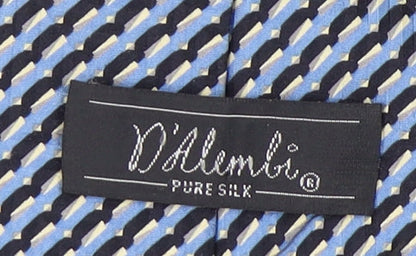 D'Alembic Men's Blue Silk Geometric Tie