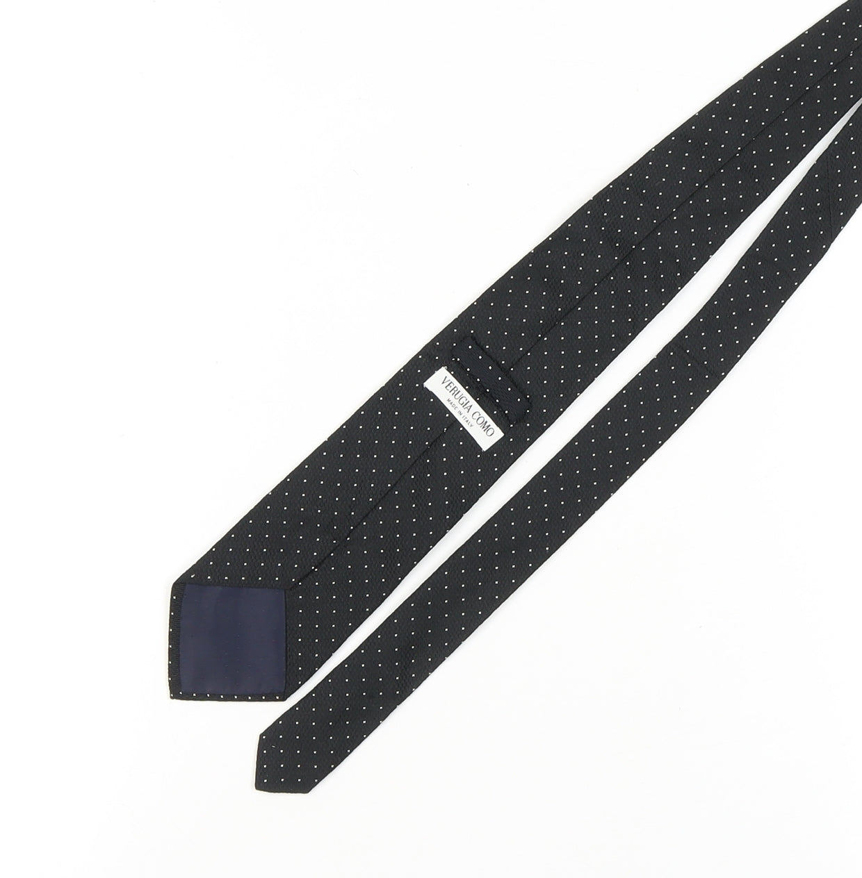 Verugia Como Men's Black Silk Polka Dot Tie