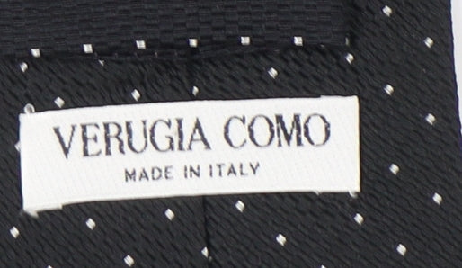 Verugia Como Men's Black Silk Polka Dot Tie