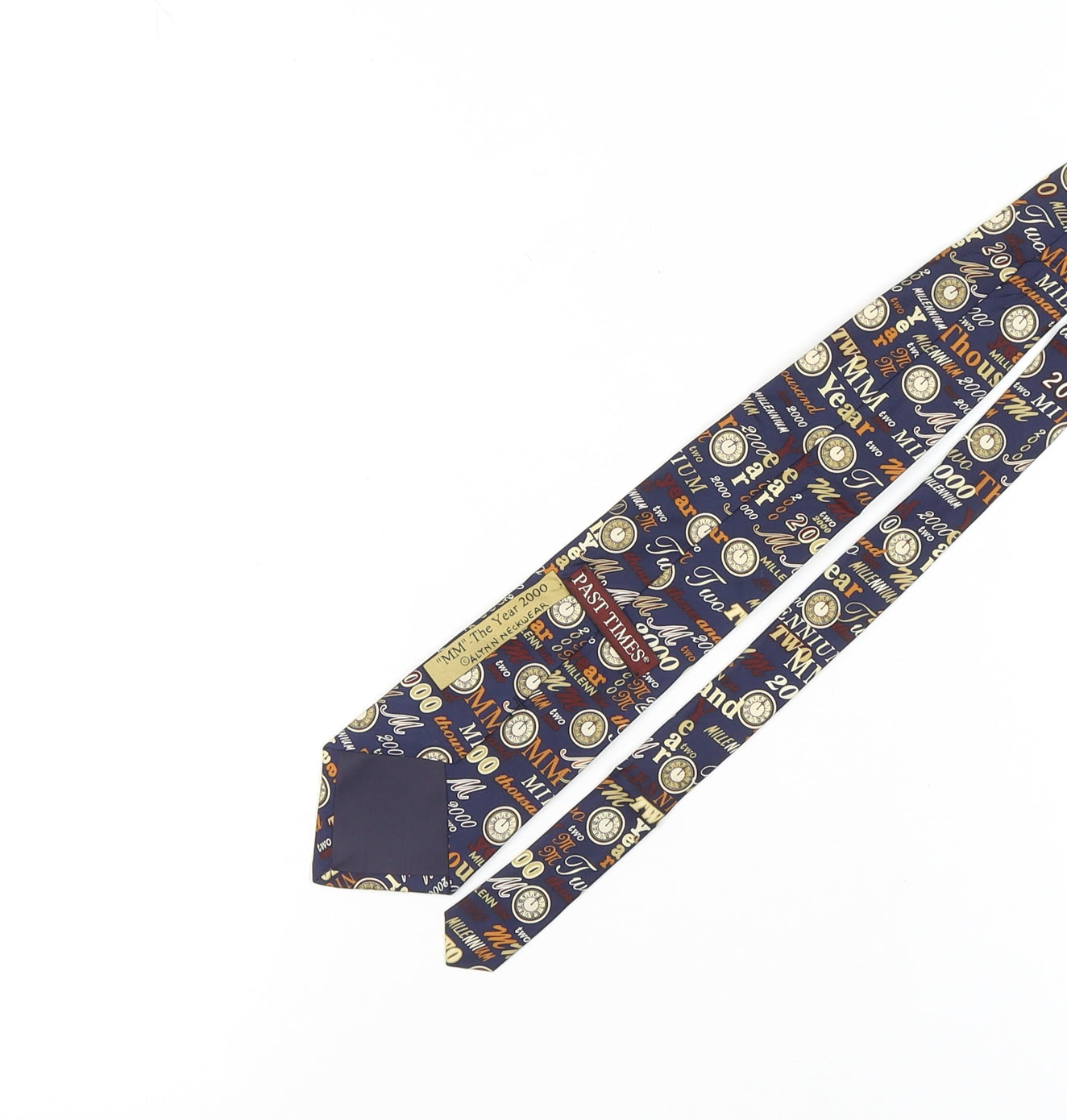 Past Times Men’s Blue Silk Tie with Year 2000 Theme
