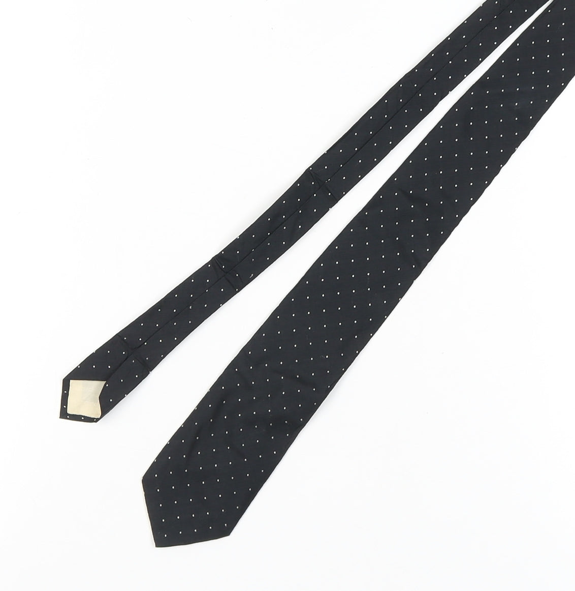 Pierre Cardin Men's Black Silk Polka Dot Designer Tie