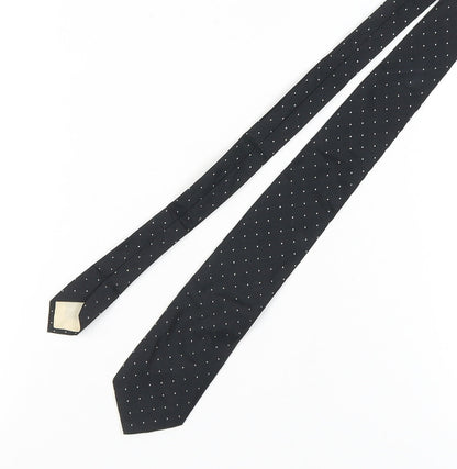 Pierre Cardin Men's Black Silk Polka Dot Designer Tie