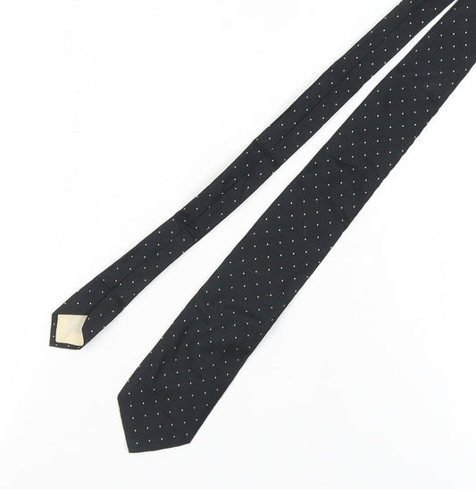 Pierre Cardin Men's Black Silk Polka Dot Designer Tie