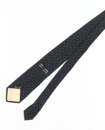 Pierre Cardin Men's Black Silk Polka Dot Designer Tie