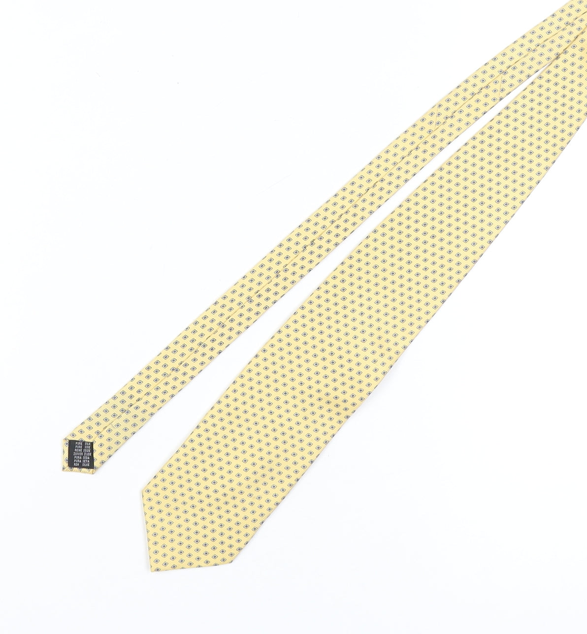 Mens Daniel Hechter Yellow Geometric 100% Silk  Tie