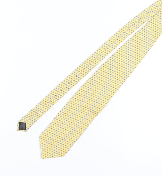 Mens Daniel Hechter Yellow Geometric 100% Silk  Tie