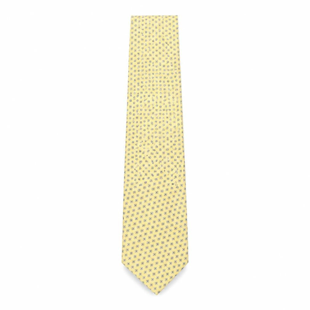Mens Daniel Hechter Yellow Geometric 100% Silk  Tie