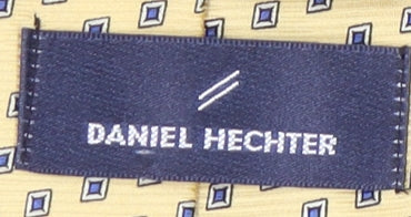 Mens Daniel Hechter Yellow Geometric 100% Silk  Tie