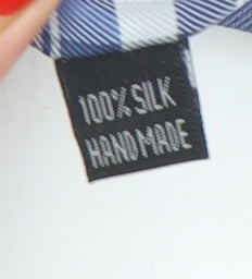 Giorgio Armani Men's Blue Silk Plaid Tie, Handmade, One Size