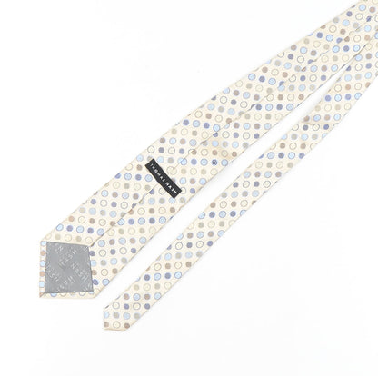 Thomas Nash Men's Beige Silk Polka Dot Tie