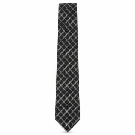 Mens Pierre Cardin Black Plaids & Checks 100% Silk  Tie