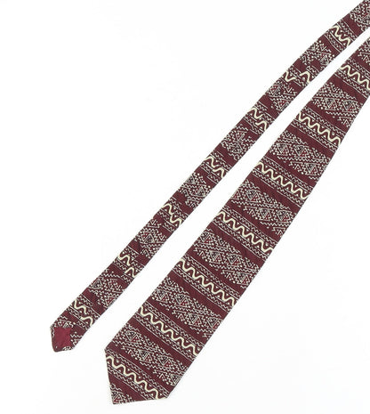 Paolo Vincente Red Silk Geometric Men's Tie, One Size