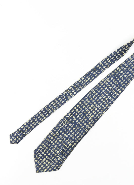 Kailong Men's Blue Silk Tie, Handmade, One Size
