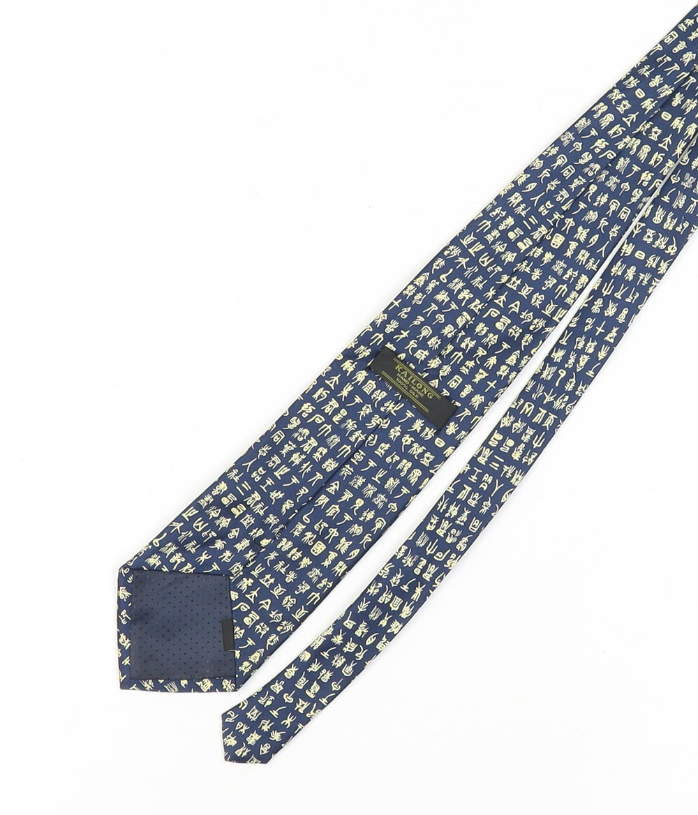 Kailong Men's Blue Silk Tie, Handmade, One Size