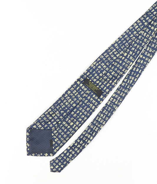 Kailong Men's Blue Silk Tie, Handmade, One Size