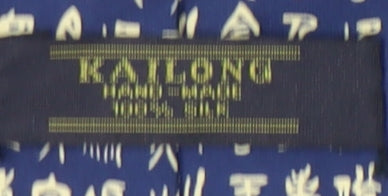 Kailong Men's Blue Silk Tie, Handmade, One Size