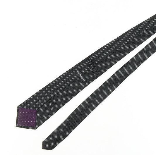 Marks and Spencer Men's Black Polka Dot Silk Tie