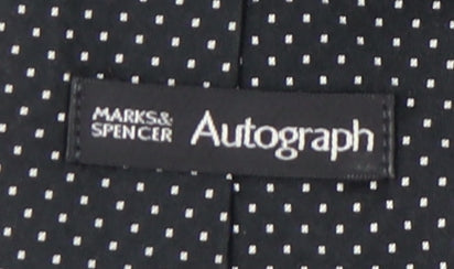 Marks and Spencer Men's Black Polka Dot Silk Tie