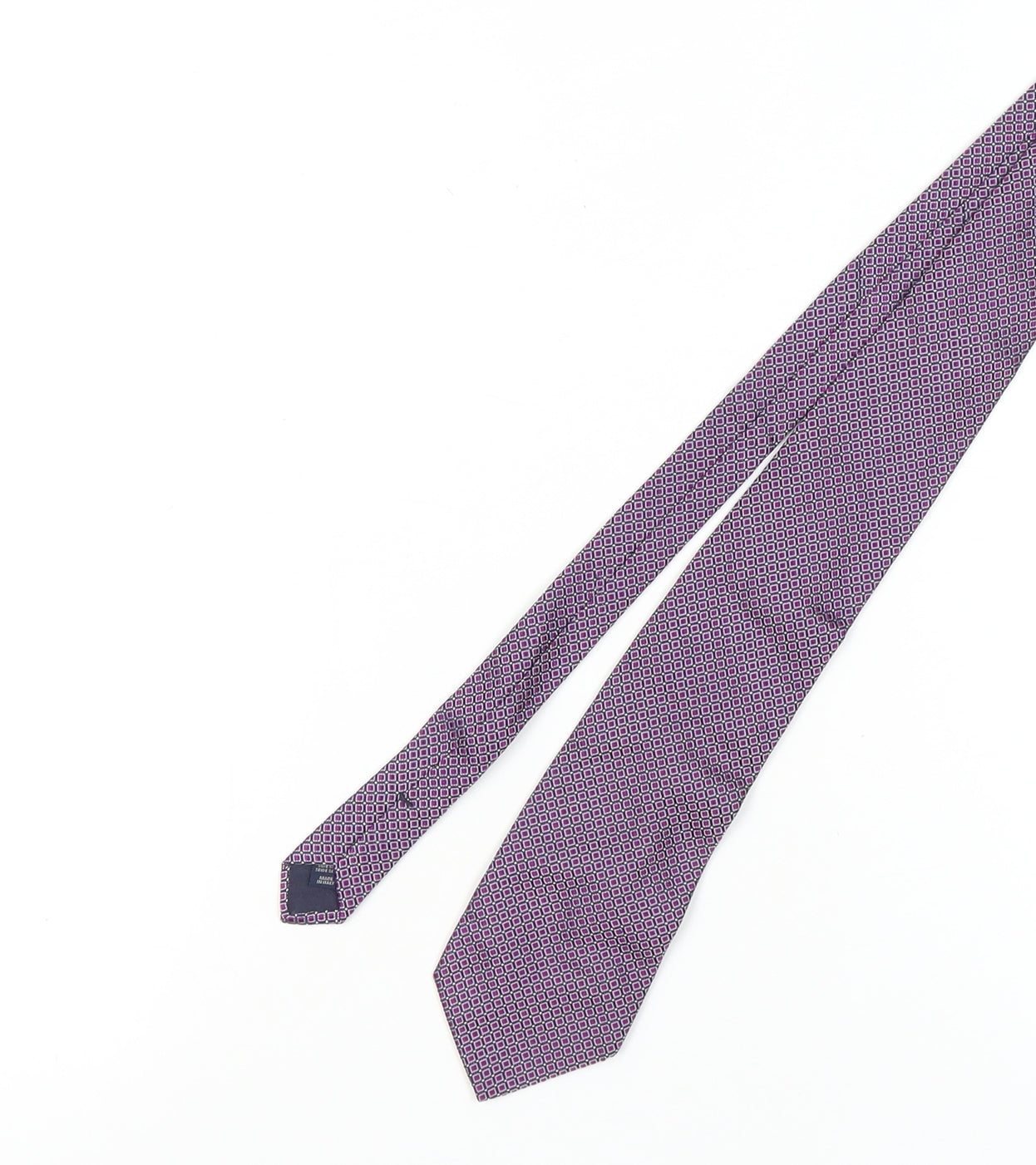 Racing Green Men's Purple Silk Geometric Tie, One Size