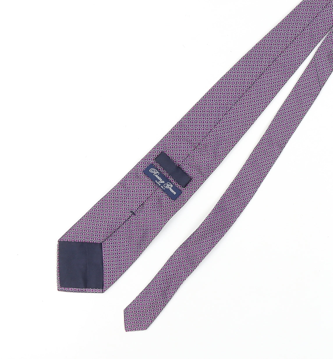 Racing Green Men's Purple Silk Geometric Tie, One Size