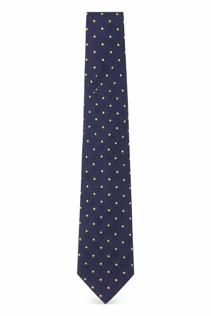 Mens Moss Esq. Blue Polka Dot 100% Silk  Tie