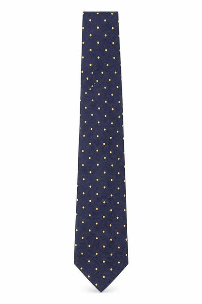 Mens Moss Esq. Blue Polka Dot 100% Silk  Tie