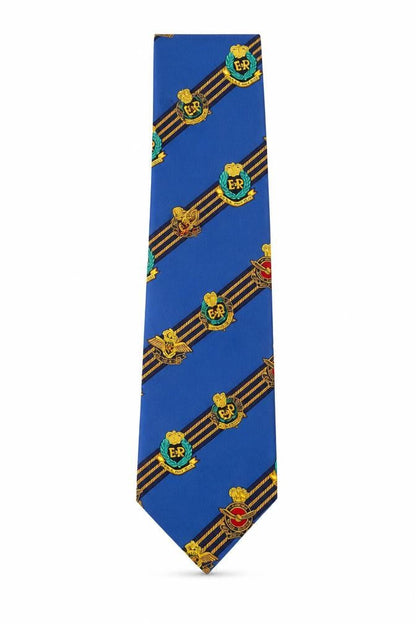Mens Angelo Litrico Blue Geometric 100% Silk Pointed Tie