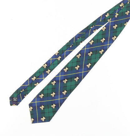 Austin Reed Men's Silk Tartan Tie, Blue Green, One Size
