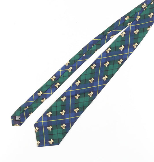 Austin Reed Men's Silk Tartan Tie, Blue Green, One Size