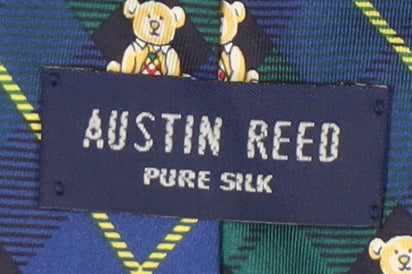 Austin Reed Men's Silk Tartan Tie, Blue Green, One Size