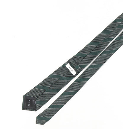 Reiss Men's Green Striped Silk Tie - One Size