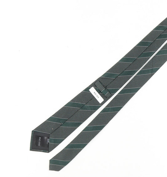 Reiss Men's Green Striped Silk Tie - One Size