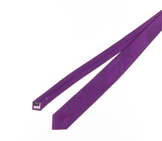 STVDIO Jeff Banks Men's Purple Silk Geometric Tie