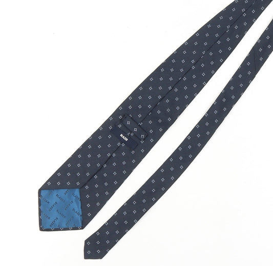 Mens Blazer Blue Geometric 100% Silk  Tie