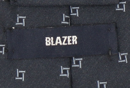 Mens Blazer Blue Geometric 100% Silk  Tie