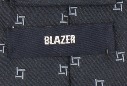 Mens Blazer Blue Geometric 100% Silk  Tie